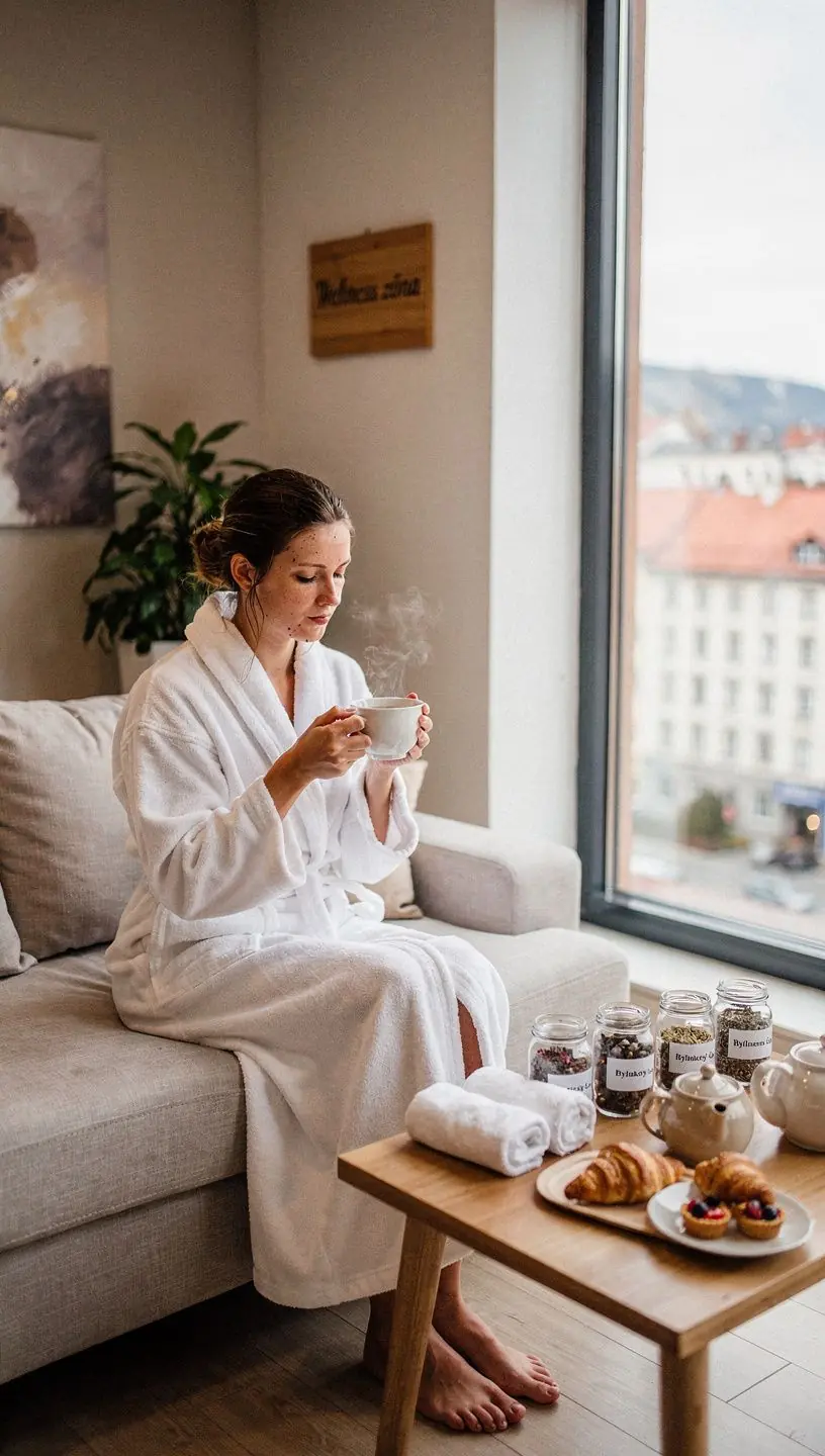Zelené listy byliniek rozložené na bielom pozadí s kvapkami rosy