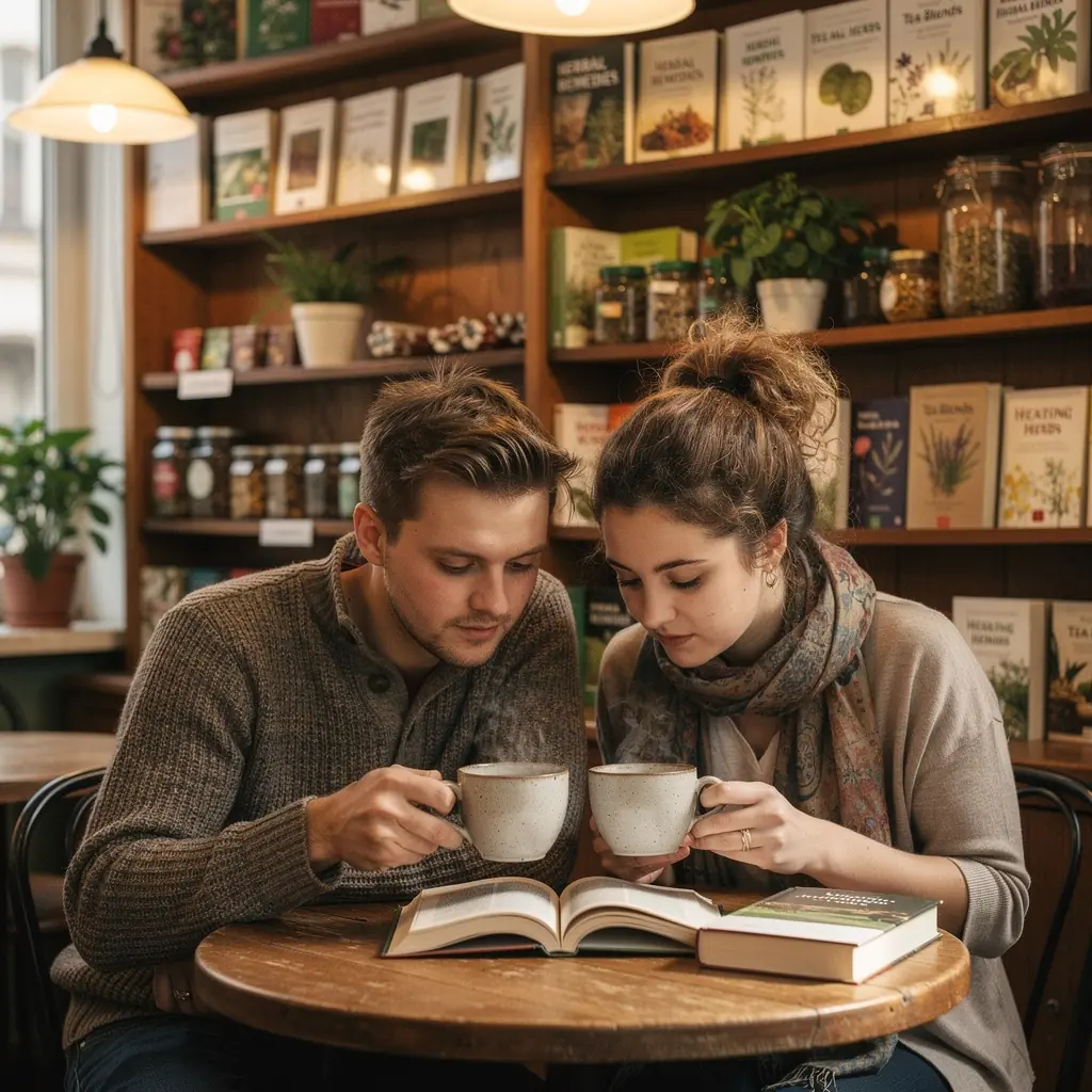Pohodlné sedenie s čajom a knihou v útulnom prostredí.