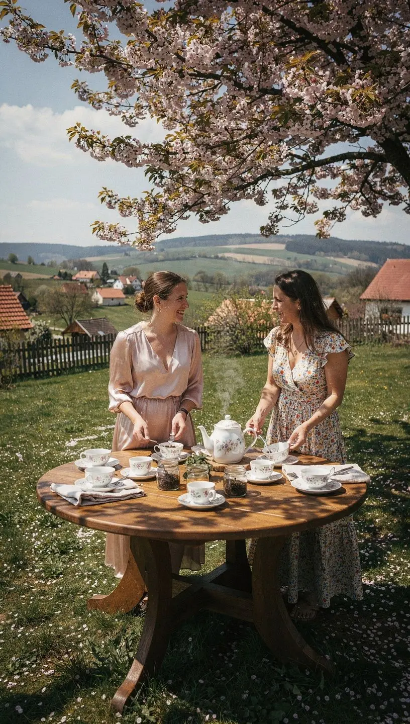 Osobná chvíľa pokoja s bylinkovým čajom a sviečkami.